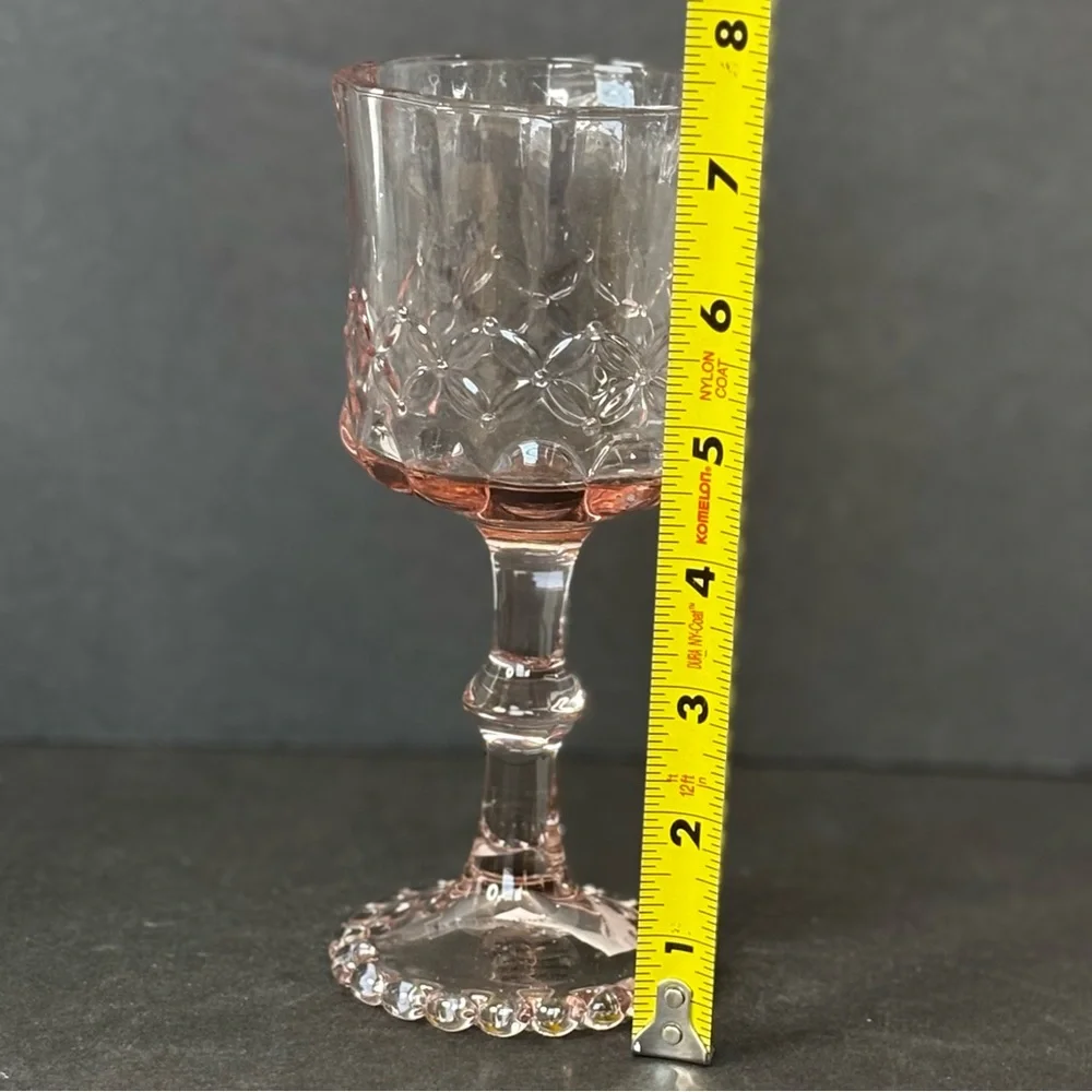 Anthropologie Savannah Wine Glass Pink Hand Blown Glass NEW